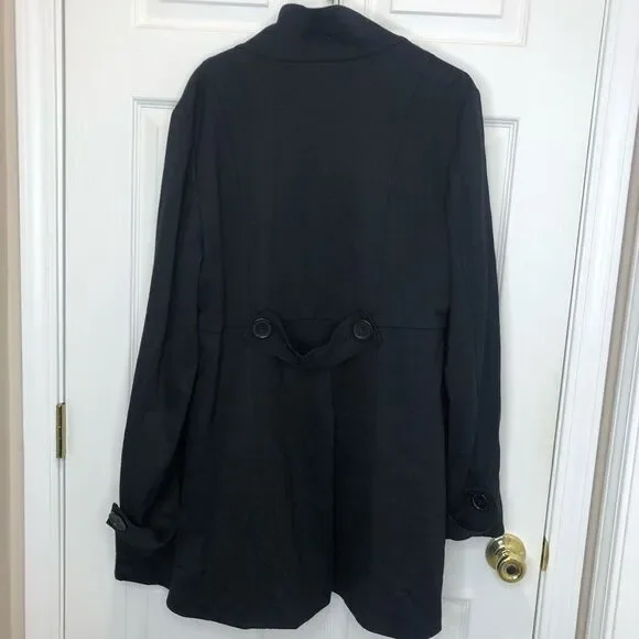 INC International Concepts black trench button front coat, size XL - Picture 10 of 16